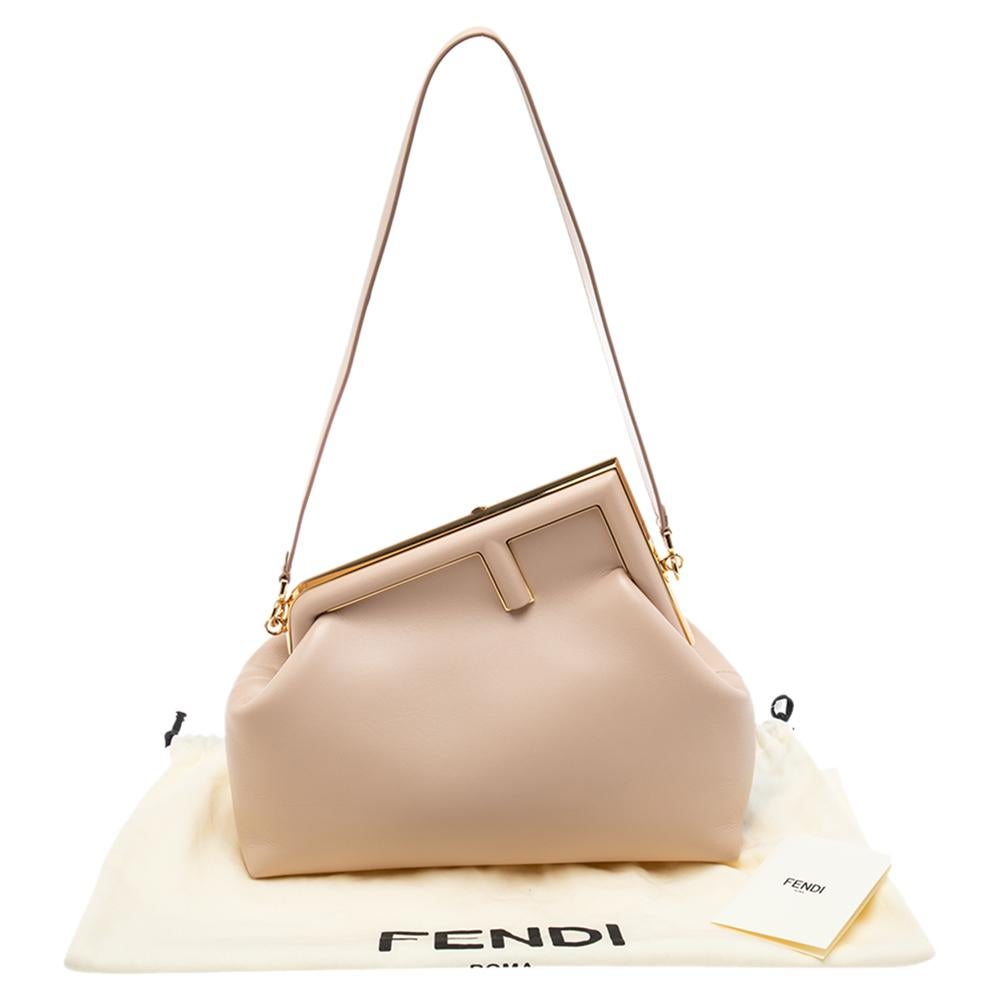 Fendi Beige Leather Medium First Shoulder Bag 4
