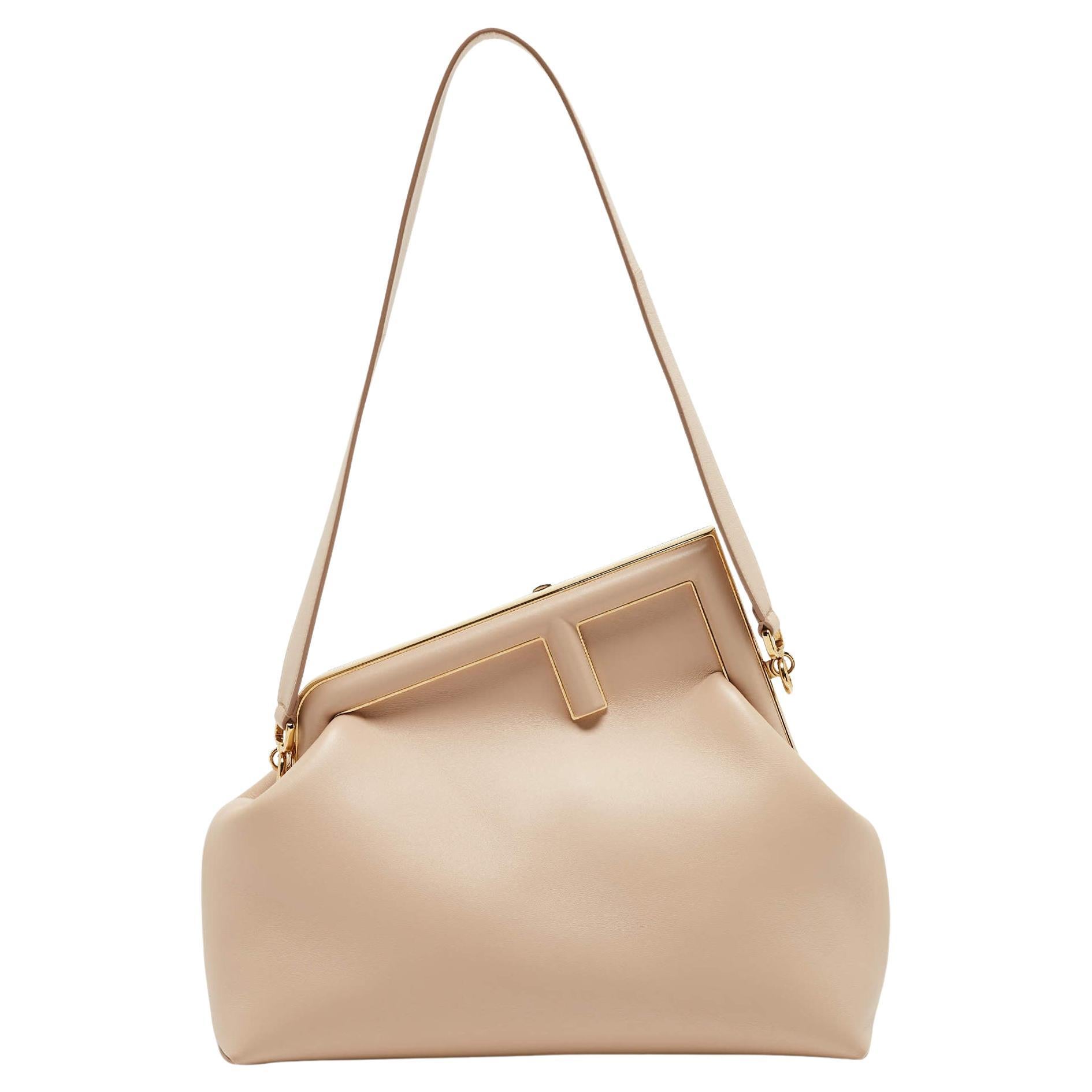 Fendi Beige Leather Medium First Shoulder Bag