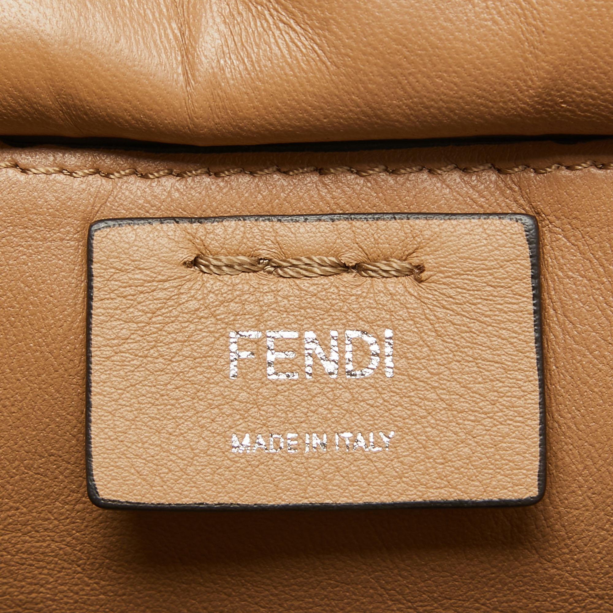 Fendi Beige Leather Medium Studded 3Jours Tote For Sale 1