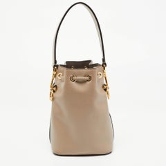 Fendi Beige Leather Mini Mon Tresor Drawstring Bucket Bag