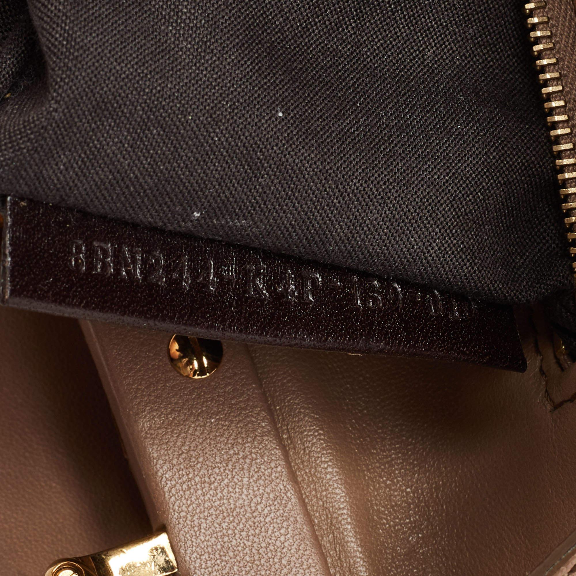 Fendi Beige Leather Mini Peekaboo Top Handle Bag 2