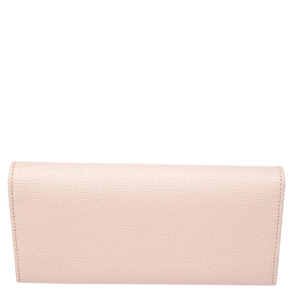 Fendi Monster Eye Elite Continental-Geldbörse aus beigefarbenem Leder 4