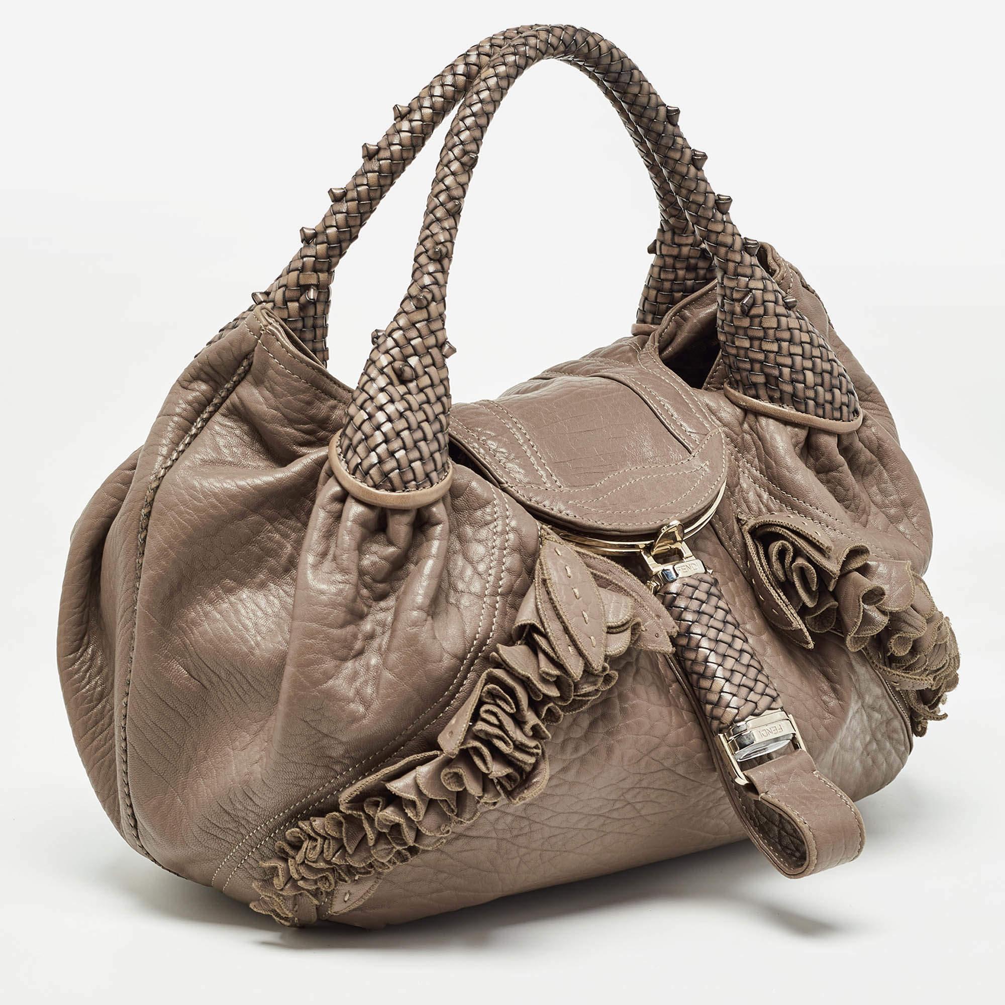 Beige Borsa Fendi in pelle beige Raffle Spy Hobo