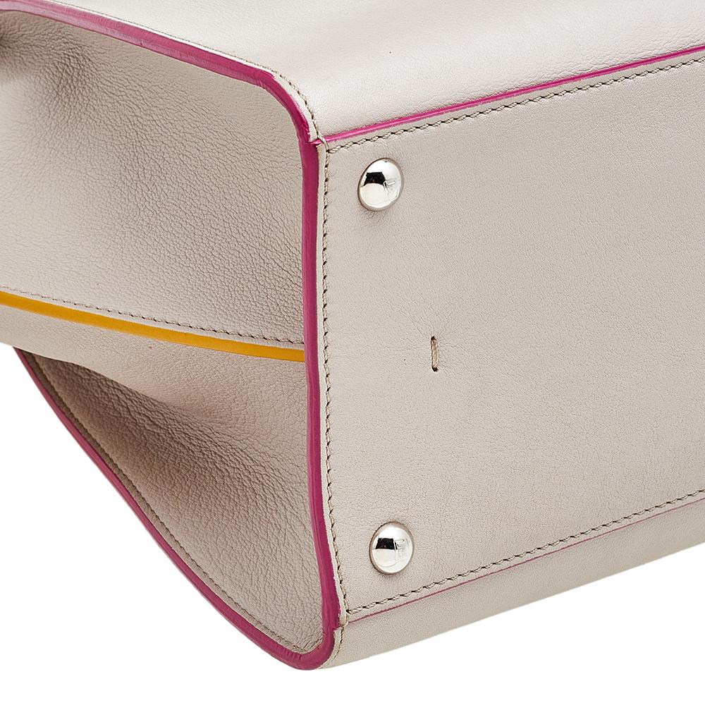 Fendi Beige Leather Small 3Jours Tote In Good Condition In Dubai, Al Qouz 2