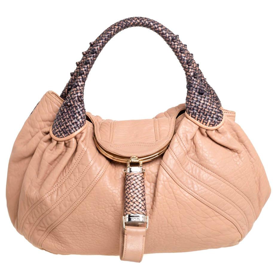 Fendi Beige Leather Spy Hobo