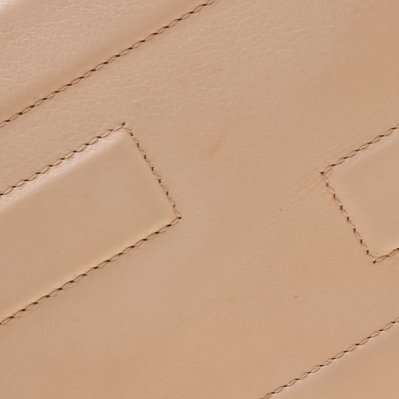 Fendi Beige Leather Tube Macro Clutch 2