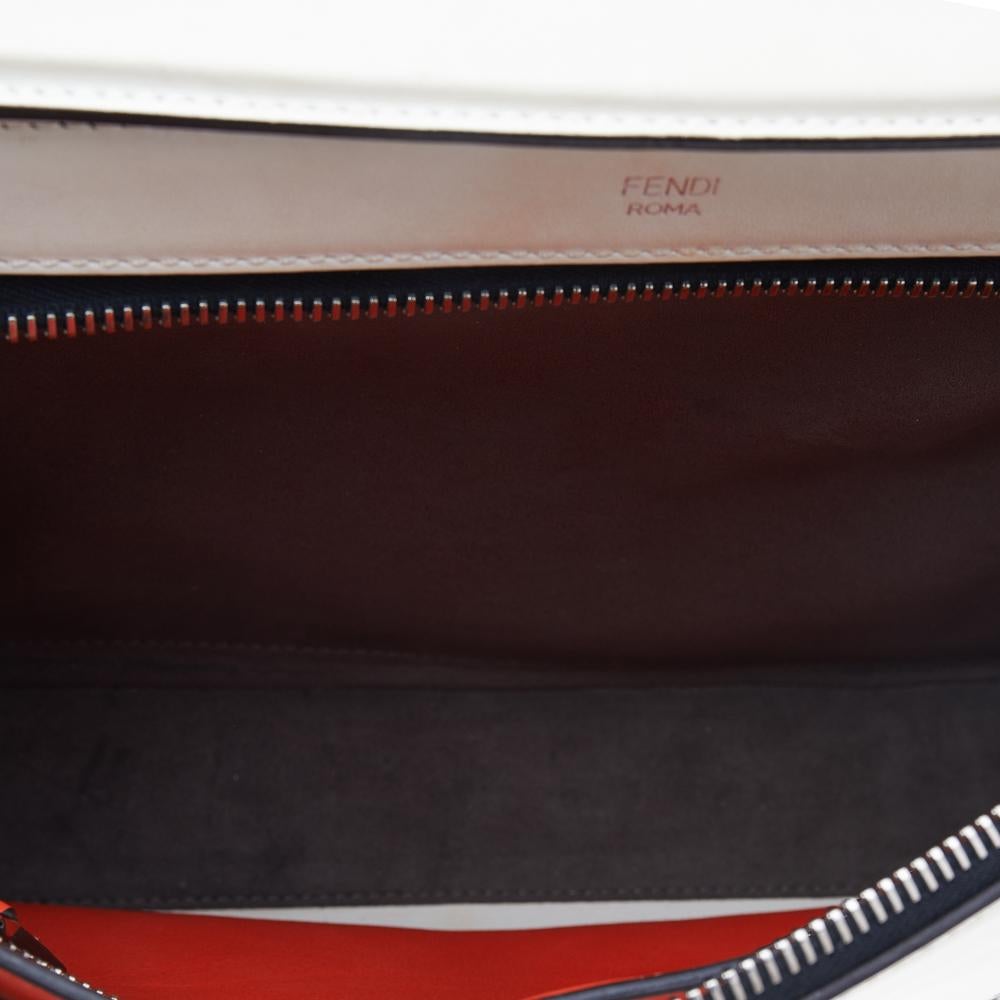 Fendi Beige Leather Whipstitch Dotcom Top Handle Bag 7