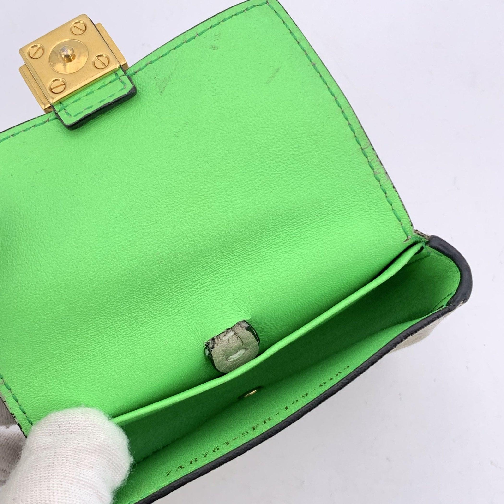 Fendi Beige Light Grey Leather Nano Baguette Bag Charm For Sale 2