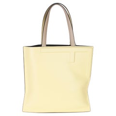 Fendi Beige Light Yellow Smooth Calfskin Medium Flip Tote Fendi Beige Light Yellow Smooth Calfskin Medium Flip Tote
