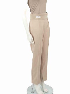 Fendi Beige Logo Waistband Tapered Trousers Size M