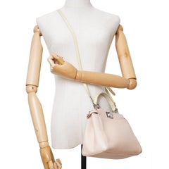 Fendi Beige Nappa Leather Mini Peekaboo Bag Colorblock Crossbody