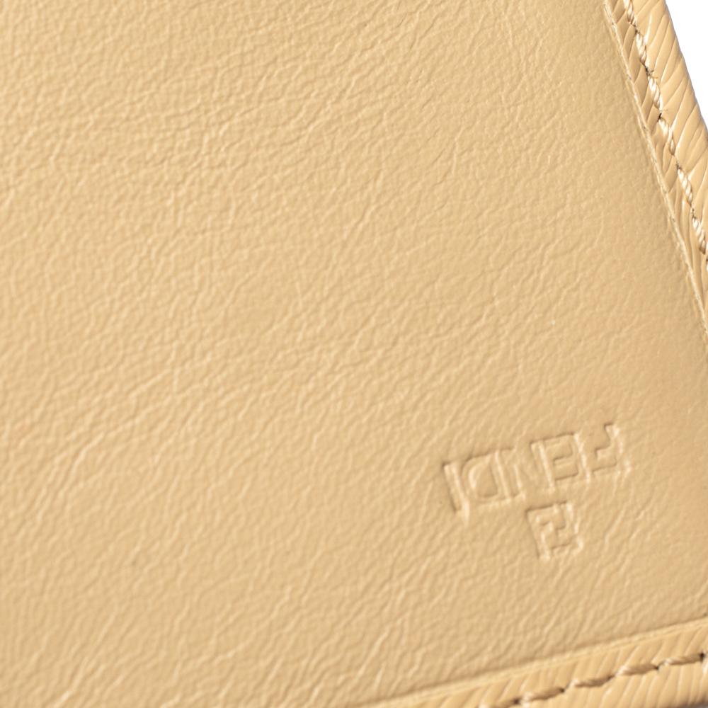 Fendi Beige Patent Leather Logo Flap Continental Wallet 1