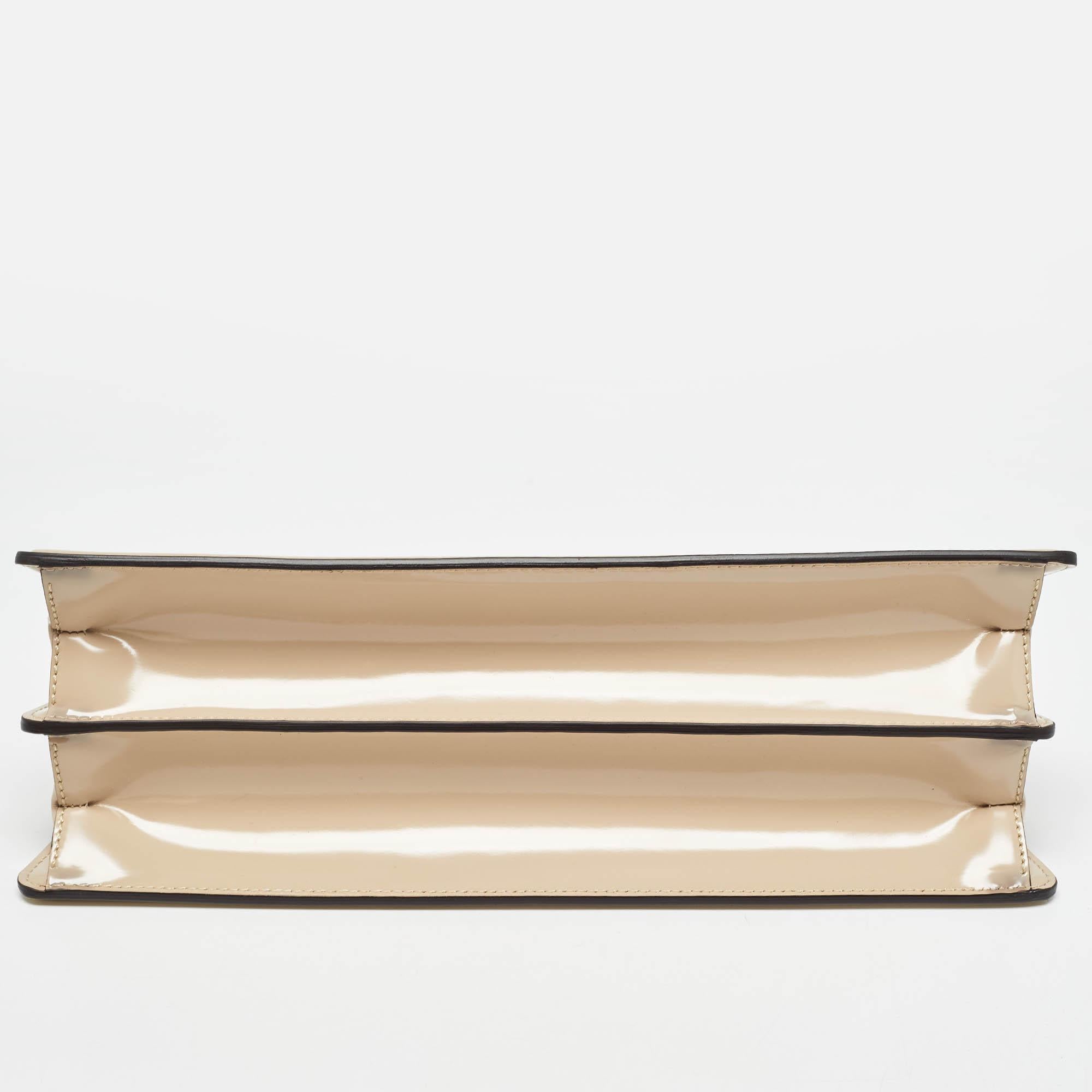 Fendi Beige Medium Peekaboo Cut Tasche aus Lackleder Medium 3