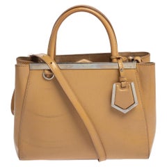 Fendi Beige Patent Leather Mini 2Jours Tote