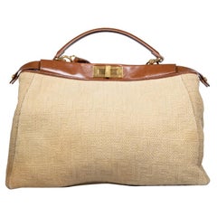 Fendi Beige Peekaboo Zucca Jacquard Bag