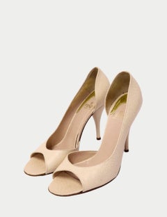 Fendi Beige Peep-Toe Heels - EU 38