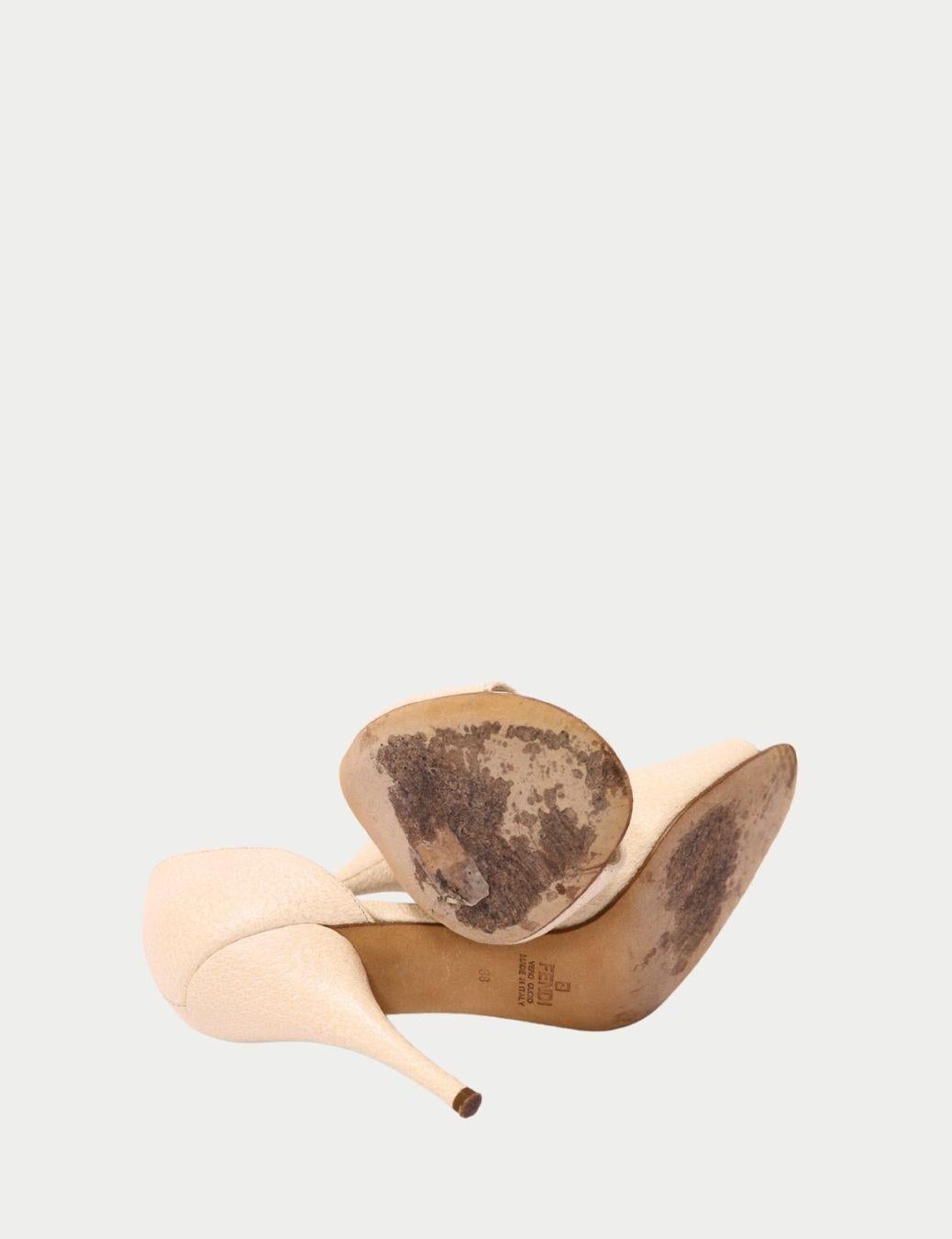 De las mujeres Fendi Tacones Peep-Toe Beige - EU 38 en venta