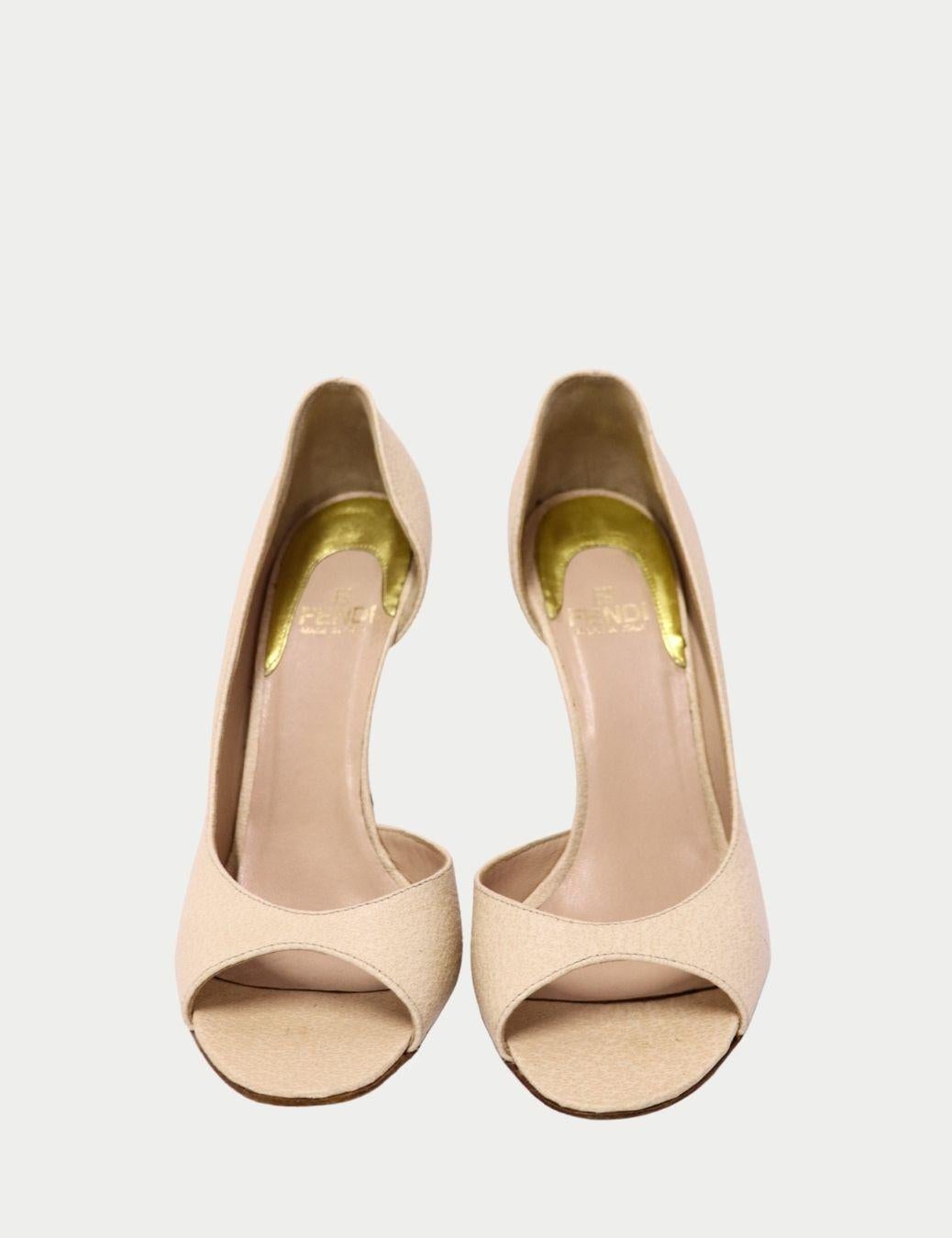 Fendi Tacones Peep-Toe Beige - EU 38 en venta 1