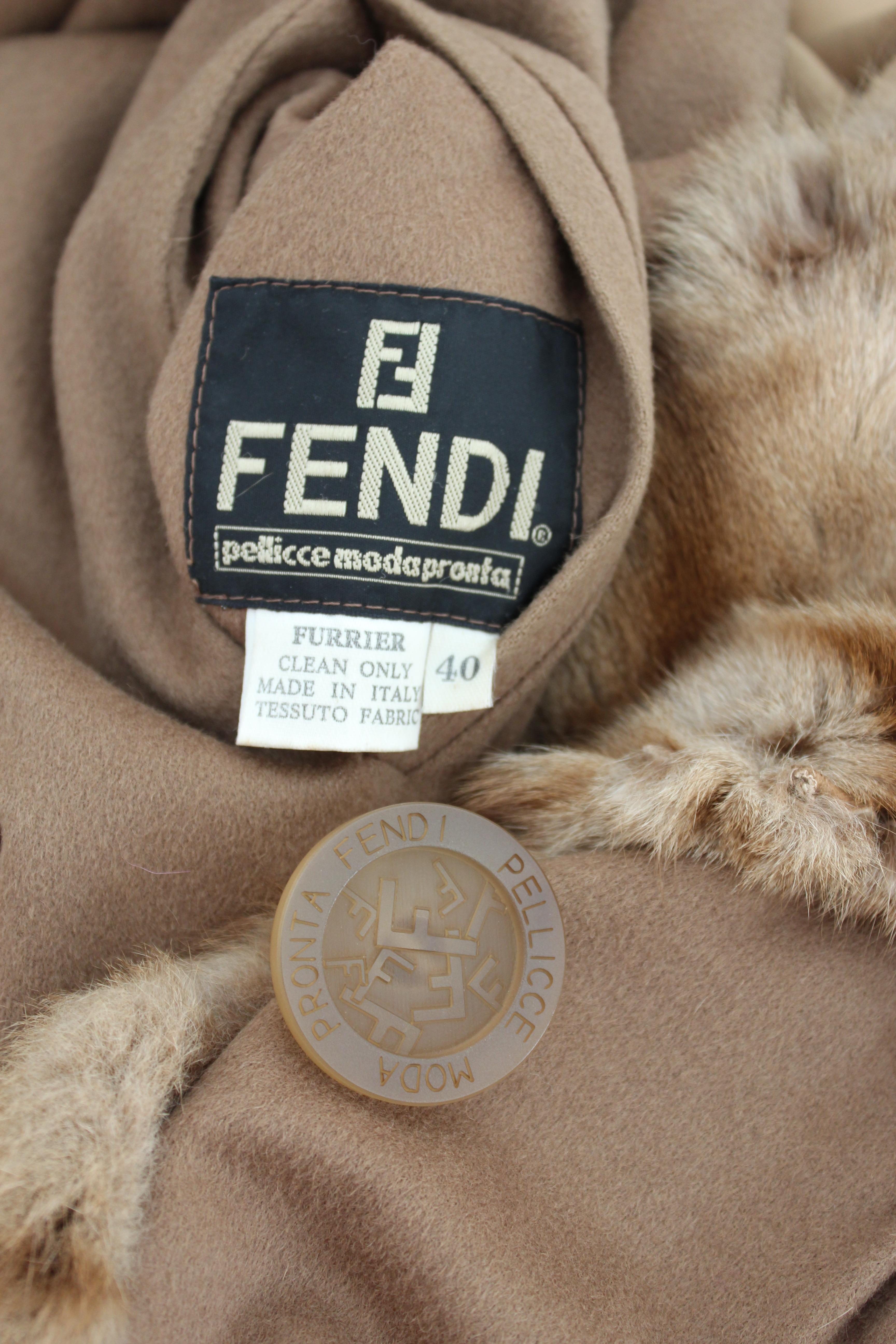 Fendi Fur Sable Coat and Camel Wool Beige 1970s 2