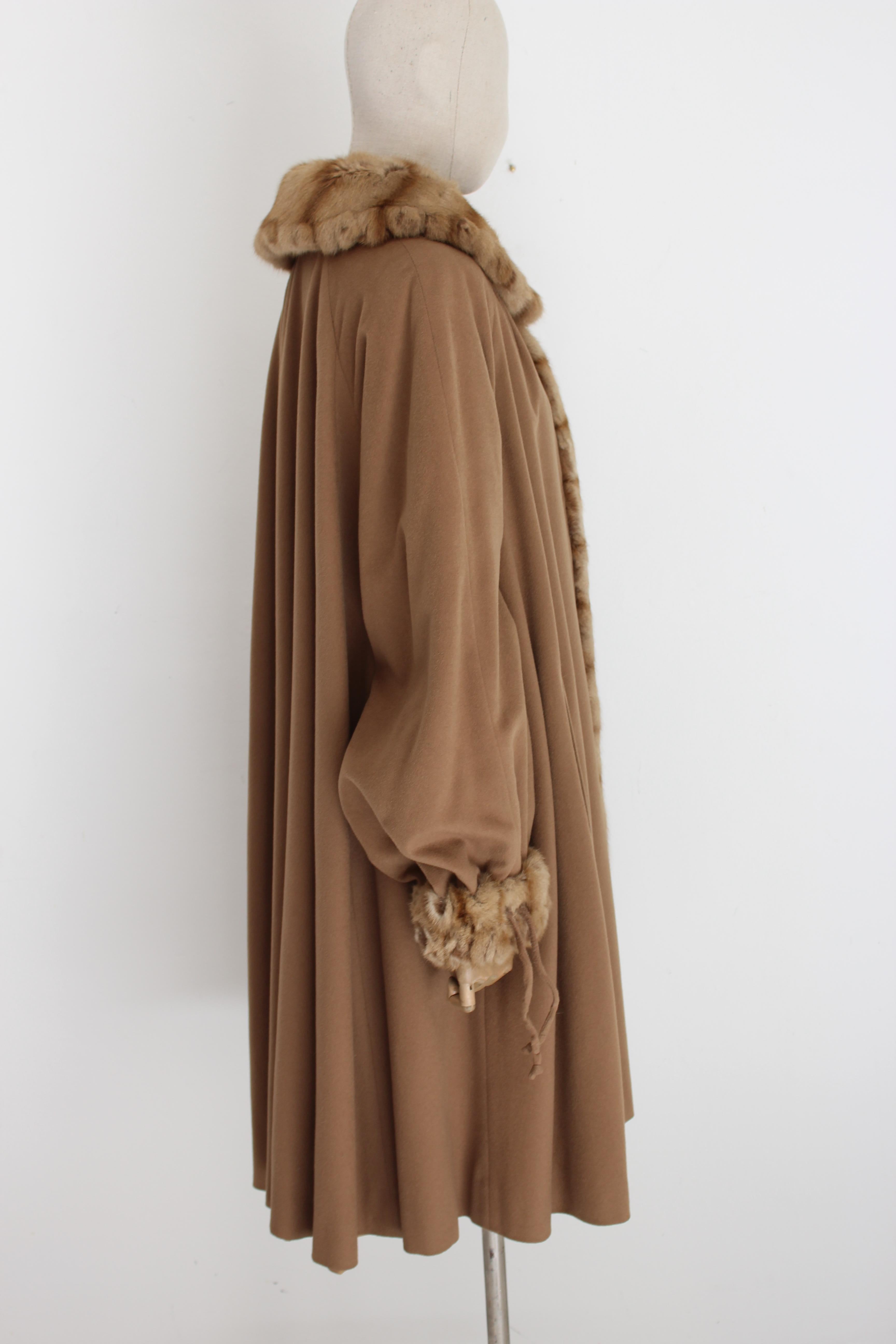 Fendi Fur Sable Coat and Camel Wool Beige 1970s In Good Condition In Brindisi, Bt