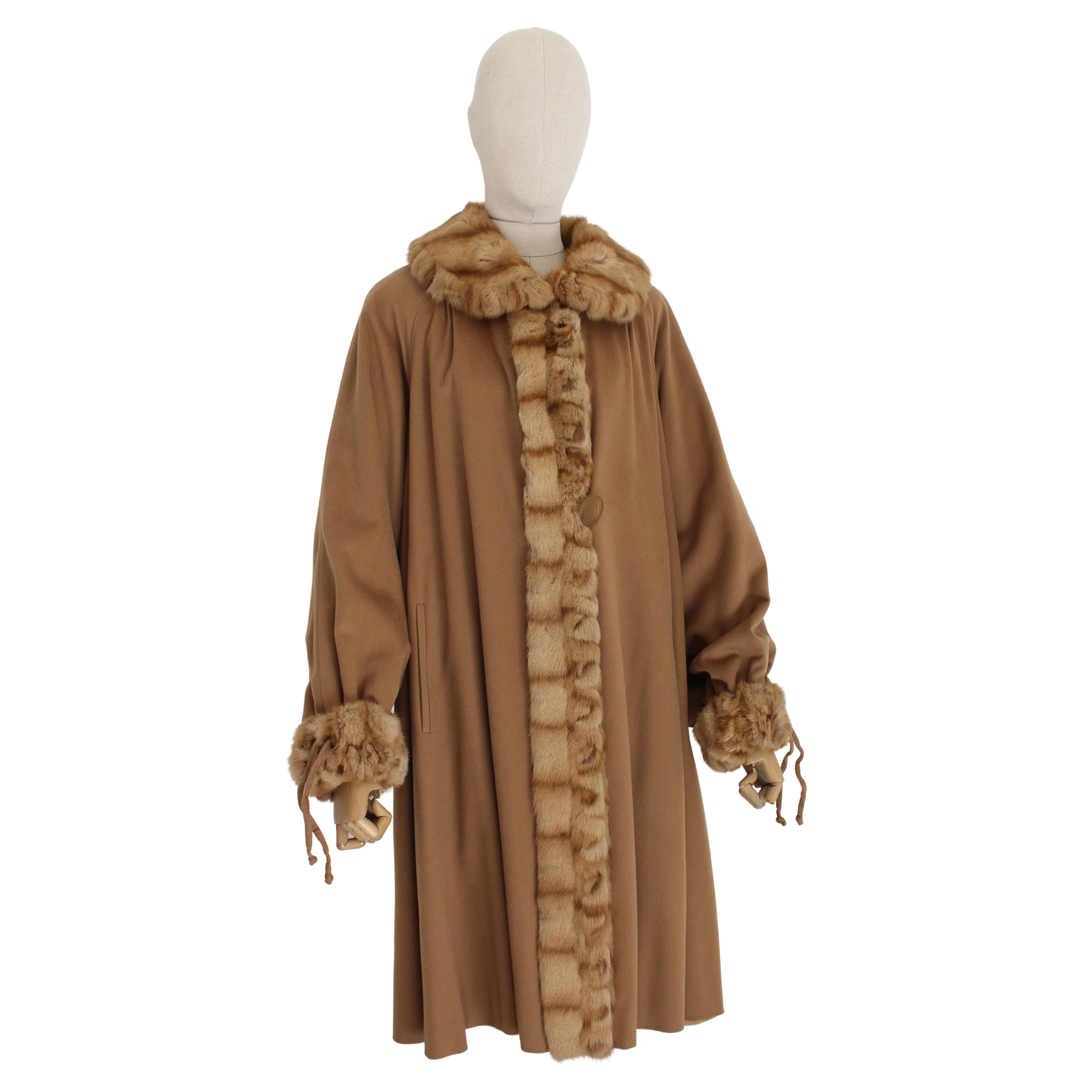 Fendi Fur Sable Coat and Camel Wool Beige 1970s