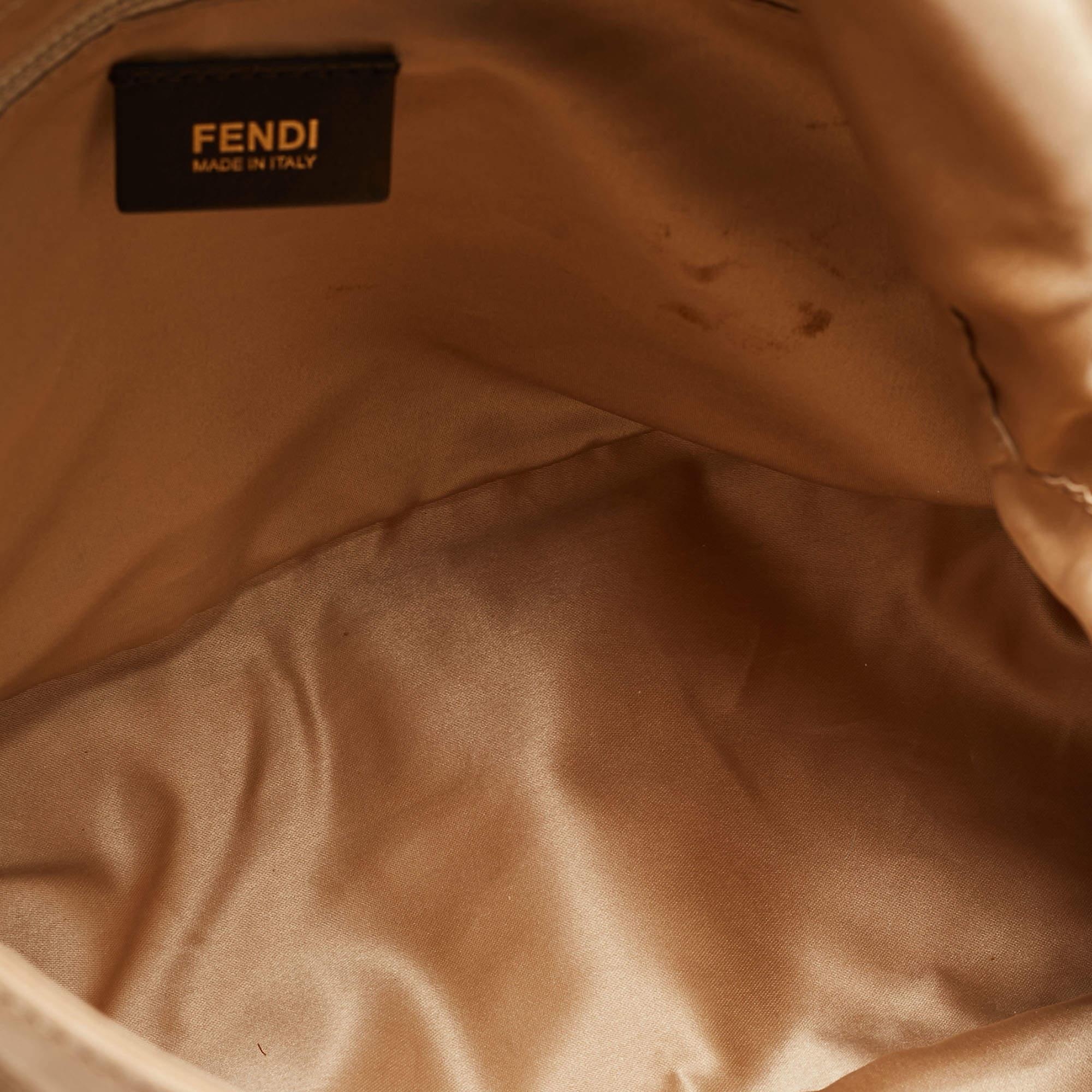 Fendi Beige Shimmer Nubuck Leather Mama Forever Shoulder Bag 6