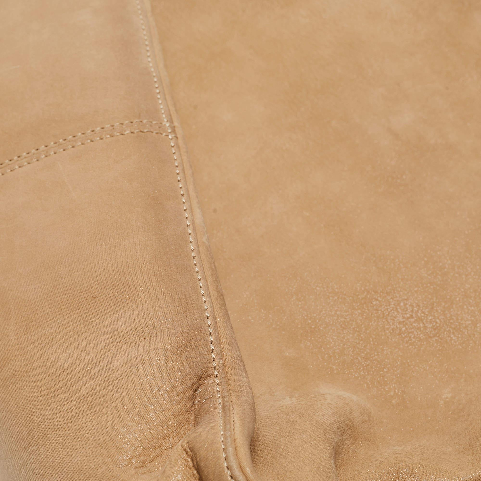 Fendi Beige Shimmer Nubuck Leather Mama Forever Shoulder Bag 14