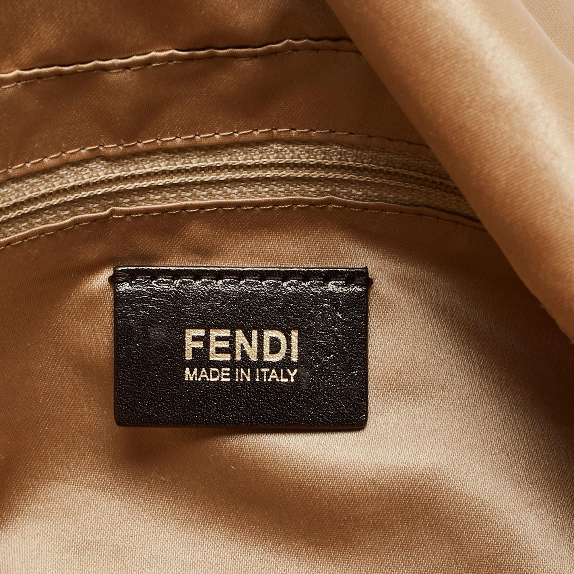 Fendi Beige Shimmer Nubuck Leather Mama Forever Shoulder Bag 5