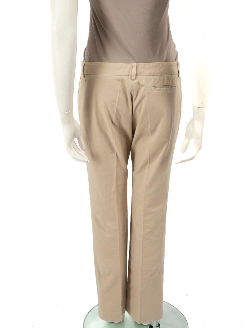 Fendi Beige Straight Fit Trousers Size M In Good Condition For Sale In London, GB