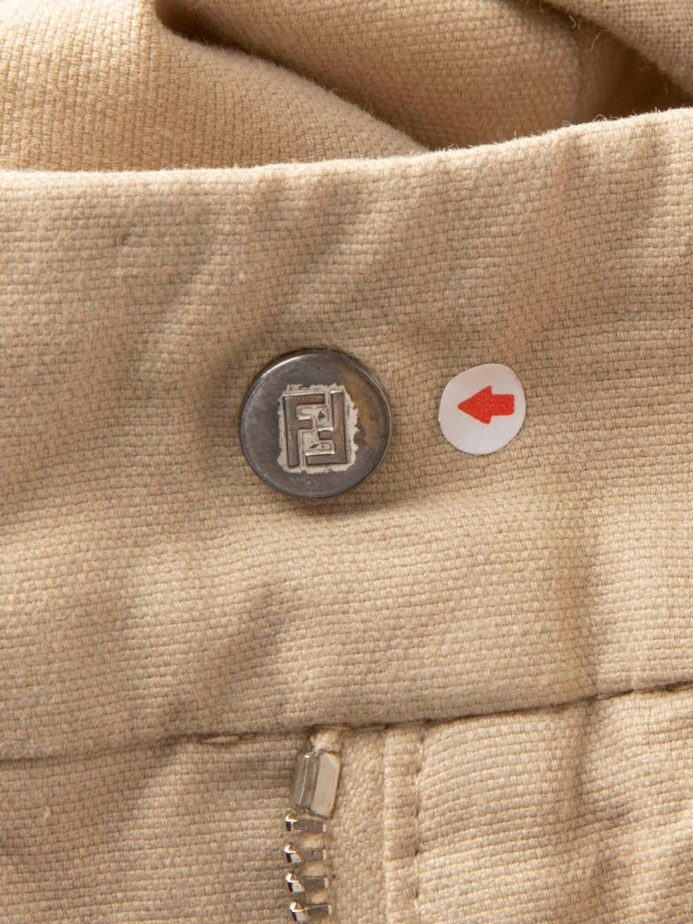 Fendi Beige Straight Fit Trousers Size M For Sale 1