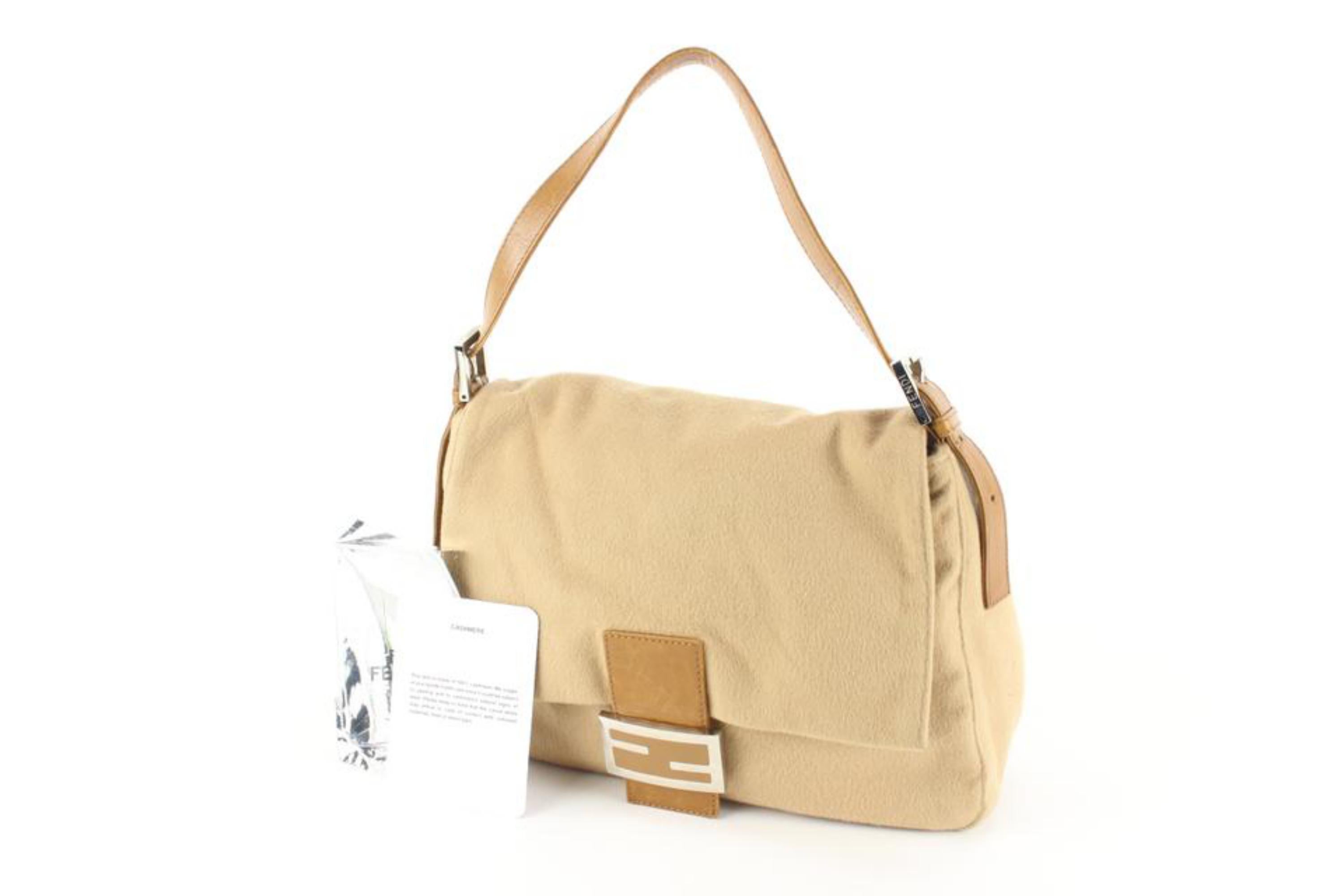 Fendi Beige Suede Calfskin Mama Forever Baguette 27f517s 4