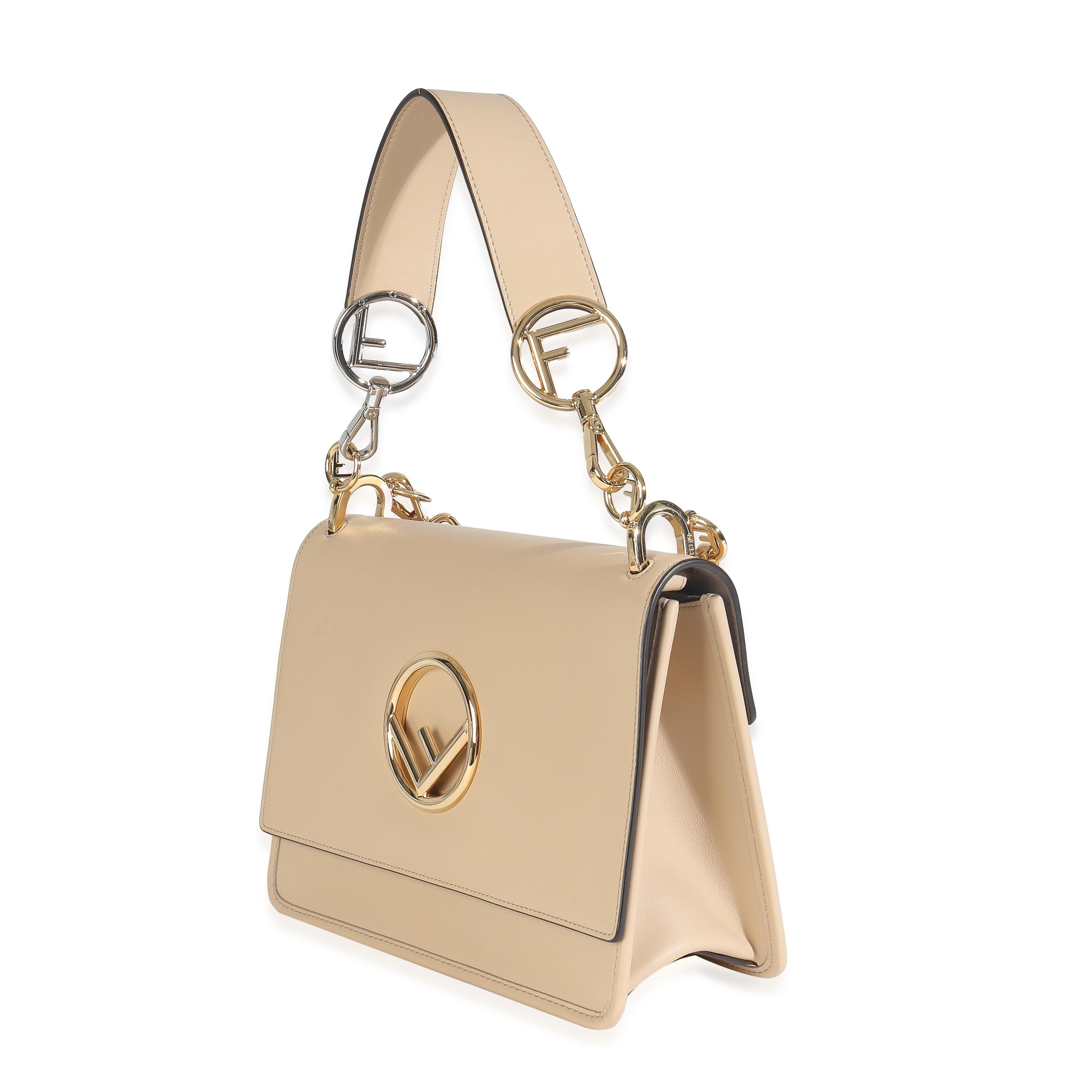 Donna Fendi Beige Vitello Century Opaco F is Fendi Kan I Borsa a tracolla in vendita