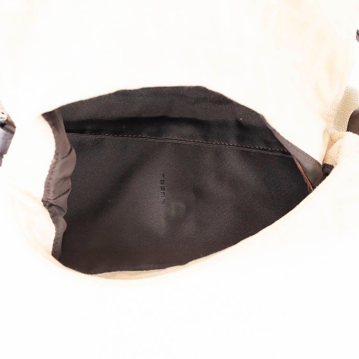 FENDI beige Zucca canvas BAGUETTE Shoulder Bag 1
