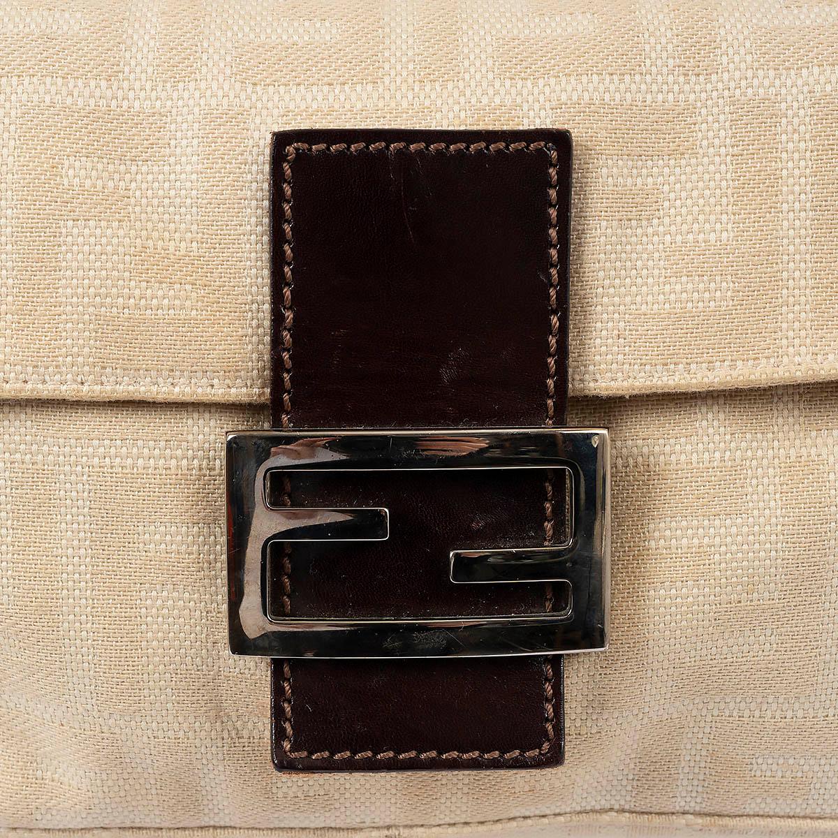FENDI beige Zucca canvas BAGUETTE Shoulder Bag 2