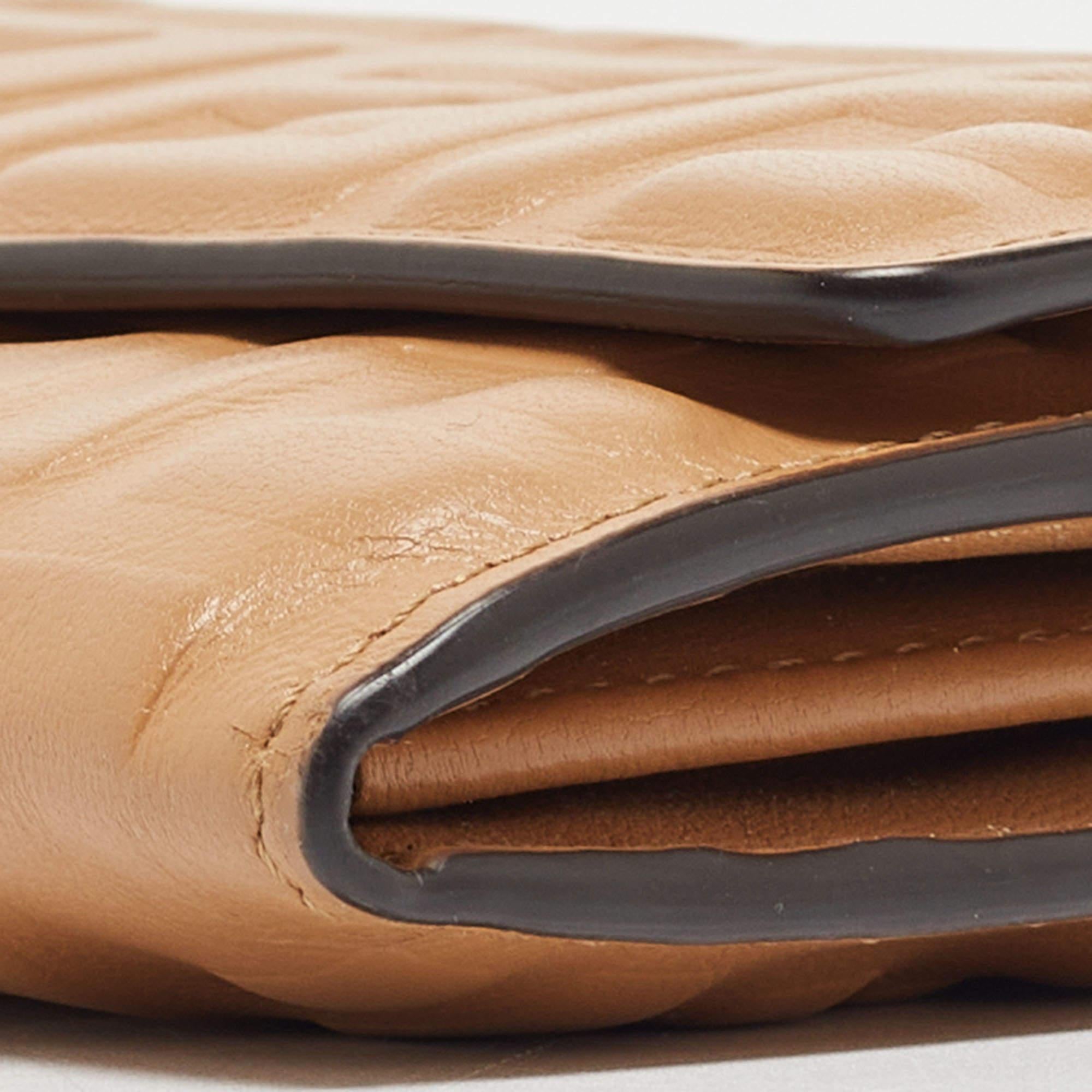 Fendi Beige Zucca Embossed Leather Baguette Wallet on Chain 10