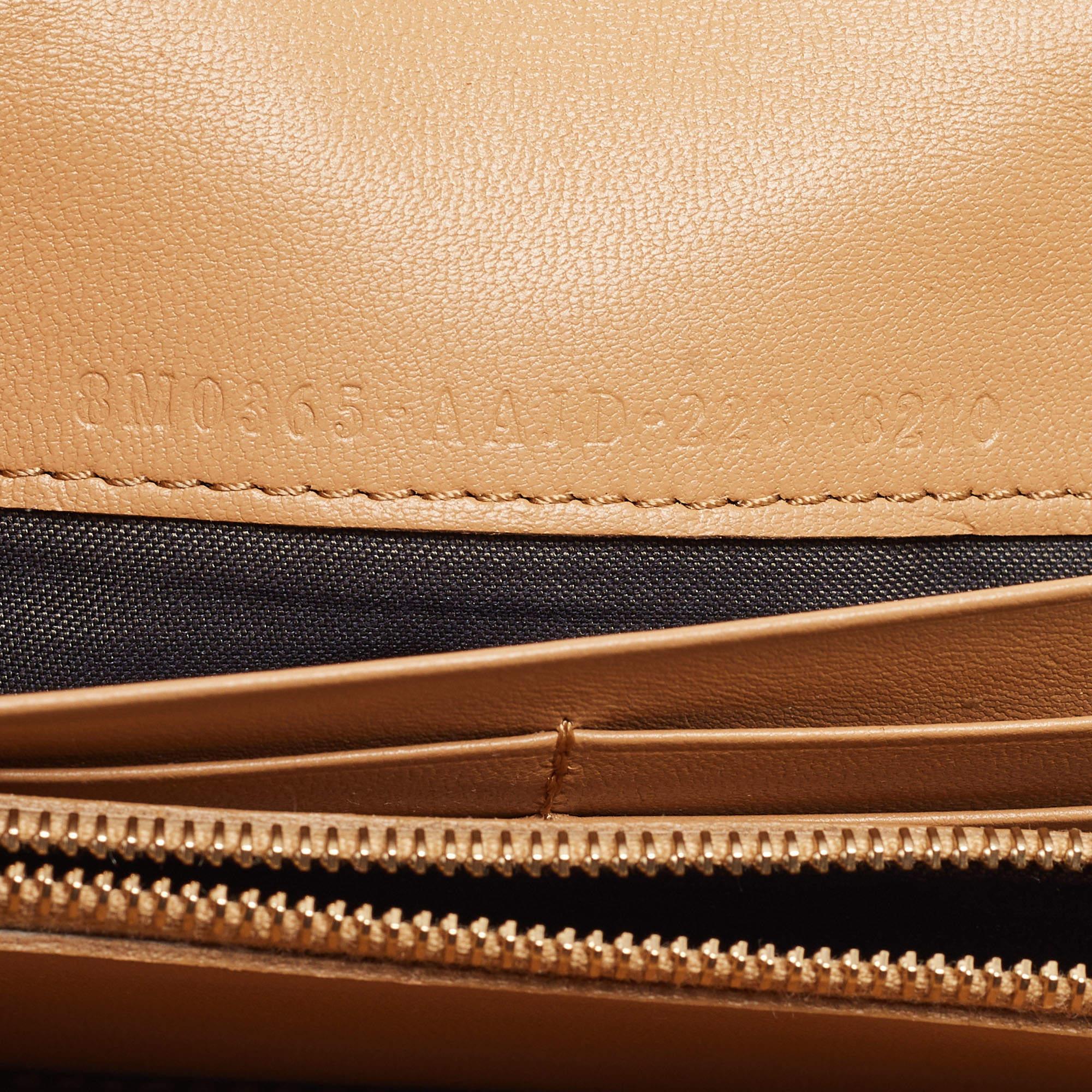 Fendi Beige Zucca Embossed Leather Baguette Wallet on Chain 1