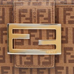 Fendi Beige Zucchino Coated Canvas Forever Flap Continental Wallet