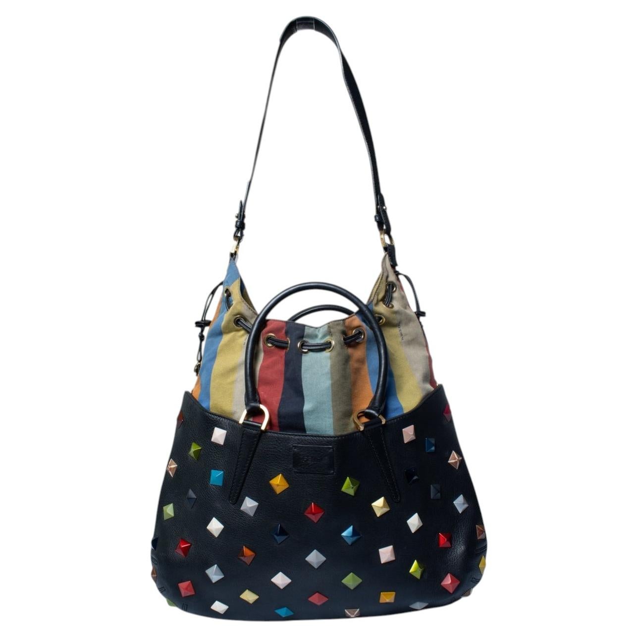 Fendi, B.Fab Cabrio-Tasche mit Nieten, mittelgroß