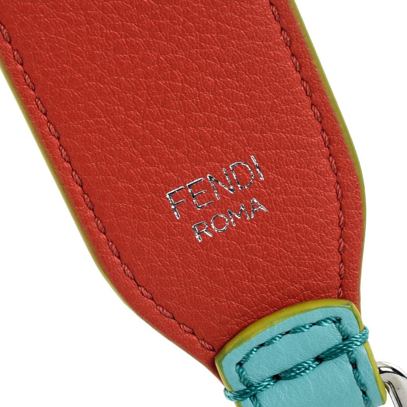 Fendi Bi Color Leather Interchangeable Shoulder Strap Damen