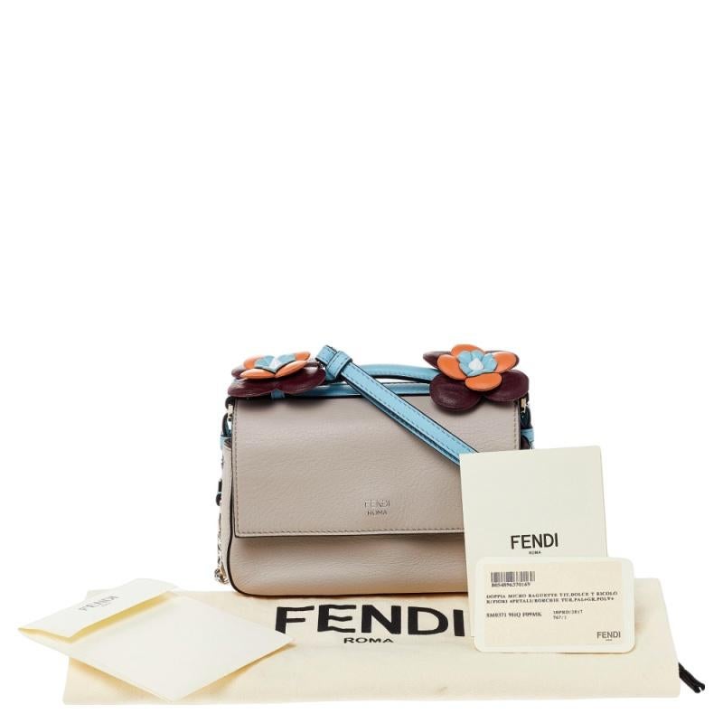 Fendi Bicolor Leather Micro Double Baguette Bag 5