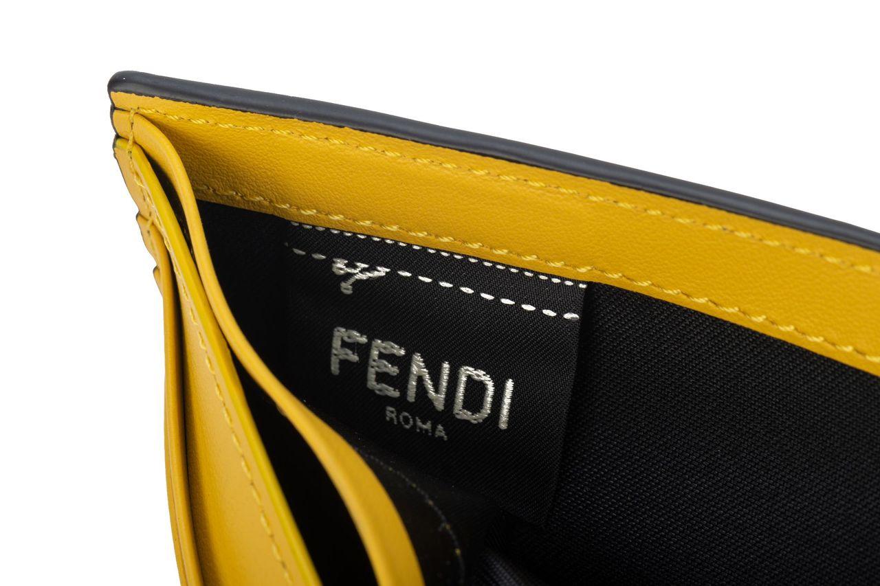 Fendi Bifold Wallet Black/Yellow NIB For Sale 2