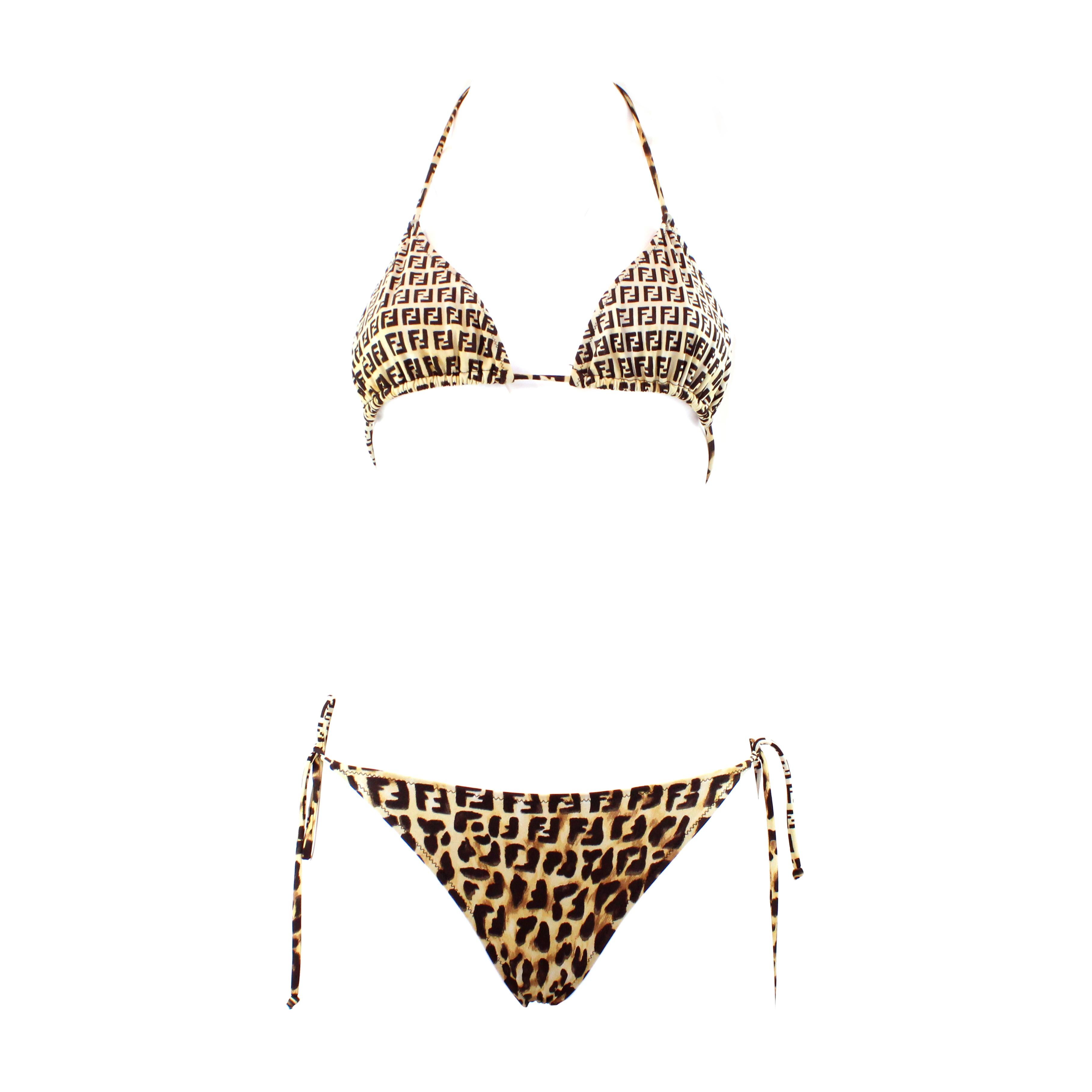 Bikini Fendi imprimé léopard en vente 3
