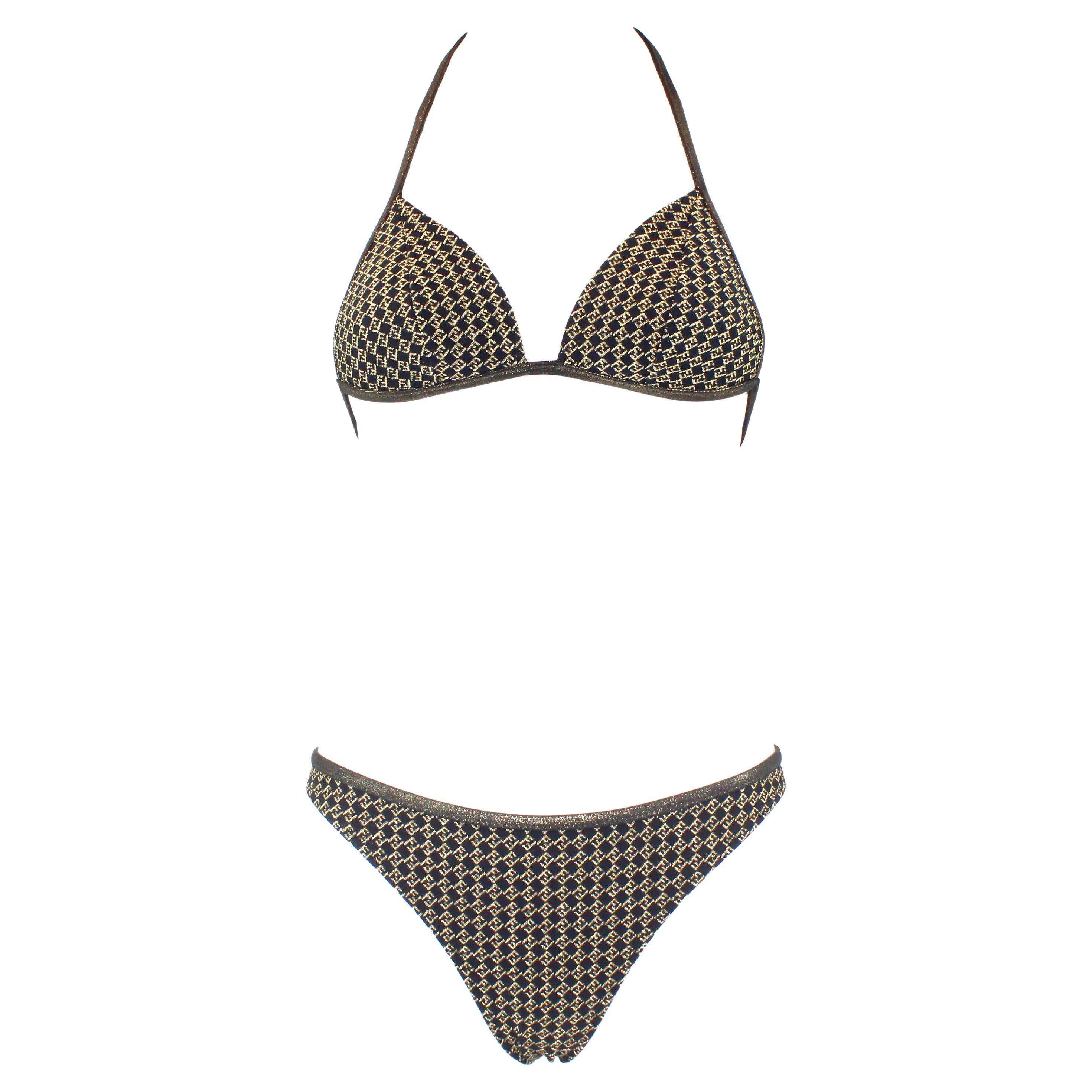 Fendi Bikini Monogram Glitter For Sale at 1stDibs