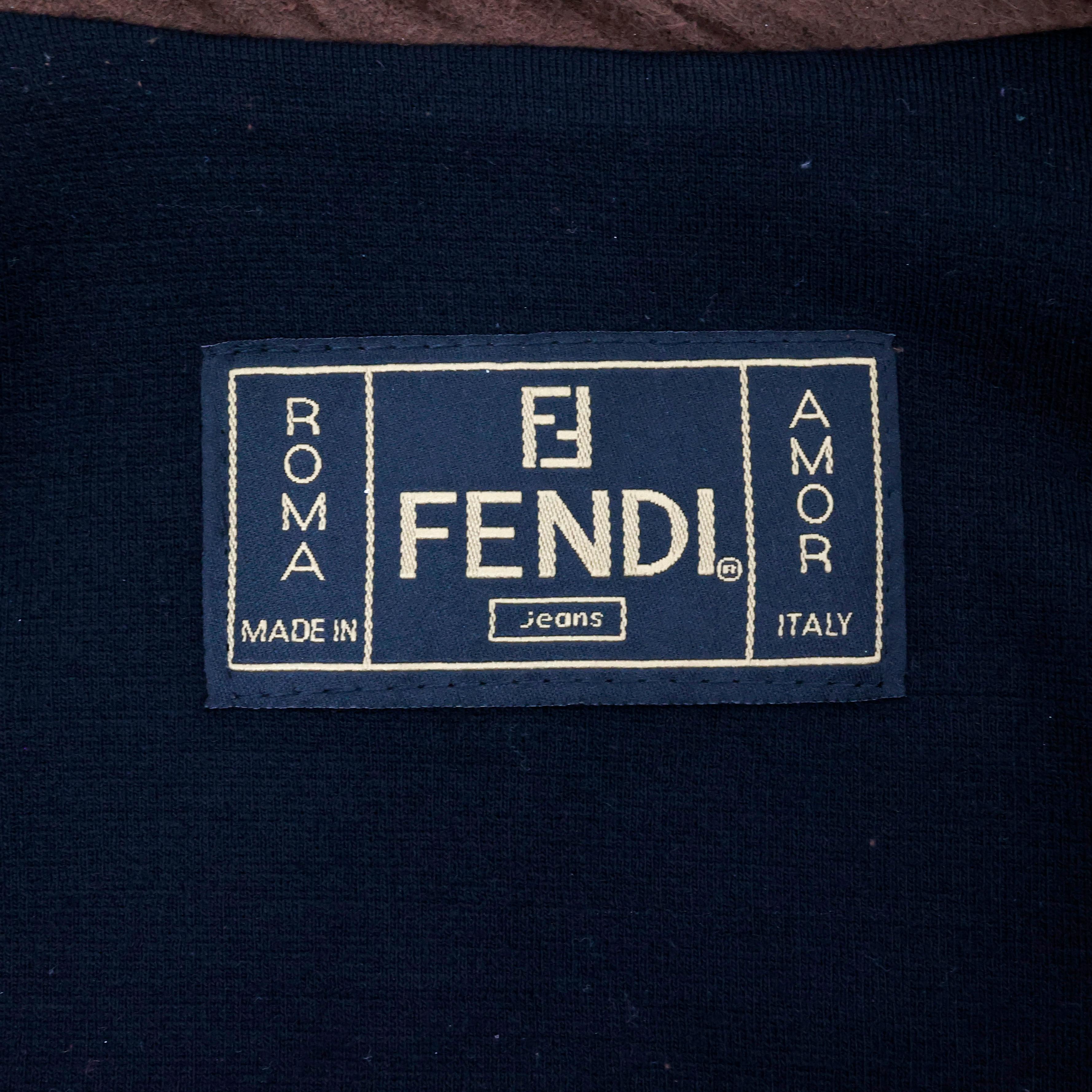 Fendi Black and Brown 2000s Jacket In Excellent Condition For Sale In Bressanone, IT