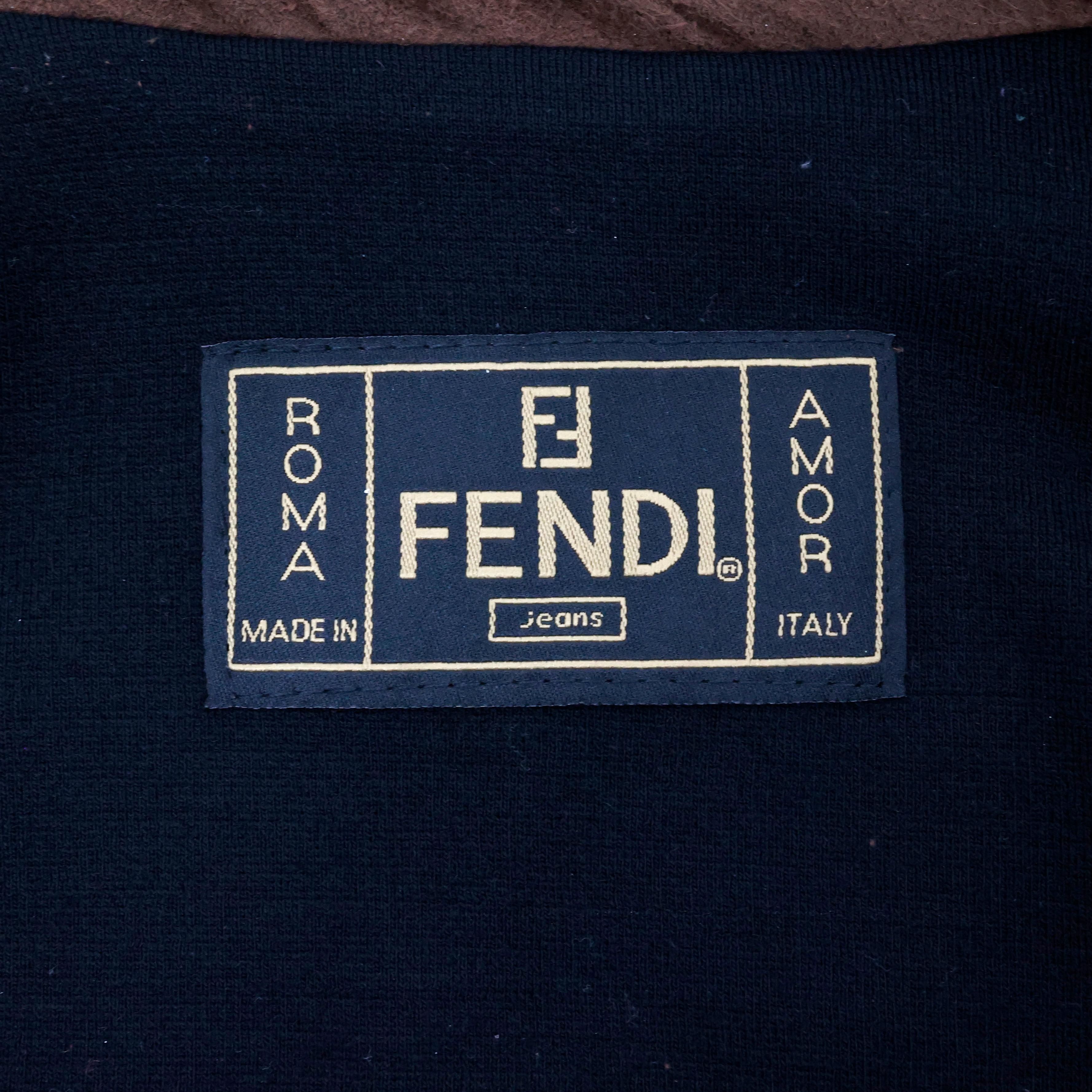 Fendi Black and Brown 2000s Jacket In Excellent Condition For Sale In Bressanone, Trentino-Alto Adige