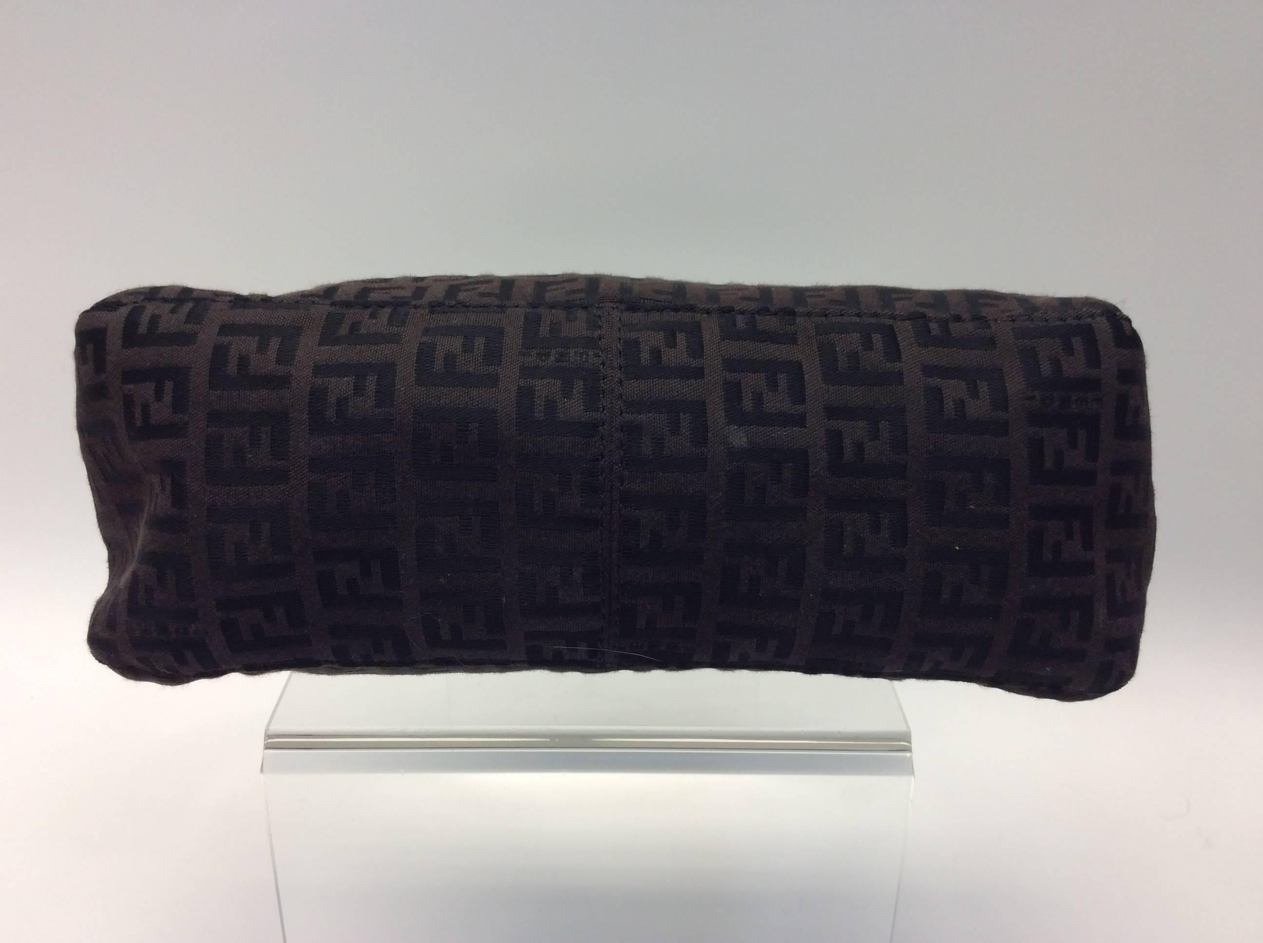 Fendi Black and Brown Shoulder Logo Bag For Sale 1