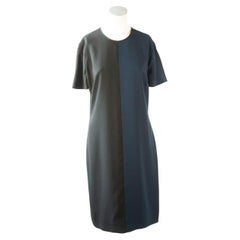 Fendi black and navy color block dress