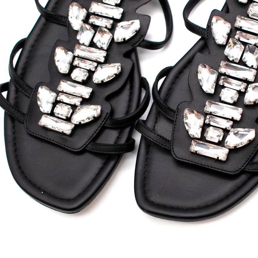 Fendi Ava Crystal Sandalen aus schwarzem Kristall – Größe EU 36,5 Damen im Angebot