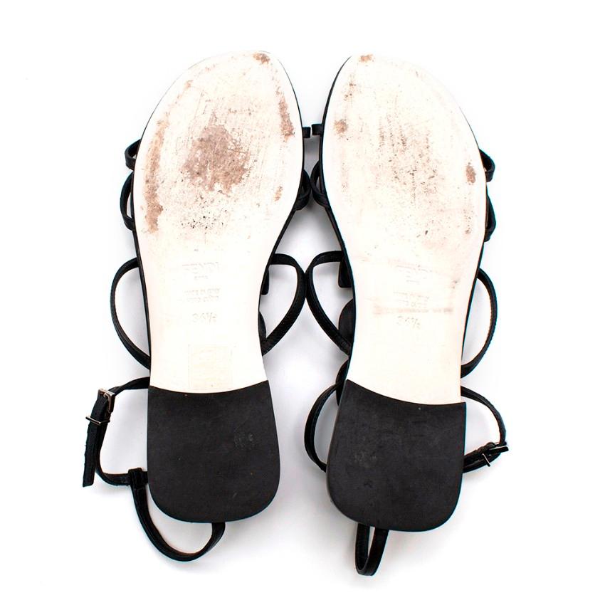 Fendi Ava Crystal Sandalen aus schwarzem Kristall – Größe EU 36,5 im Angebot 3