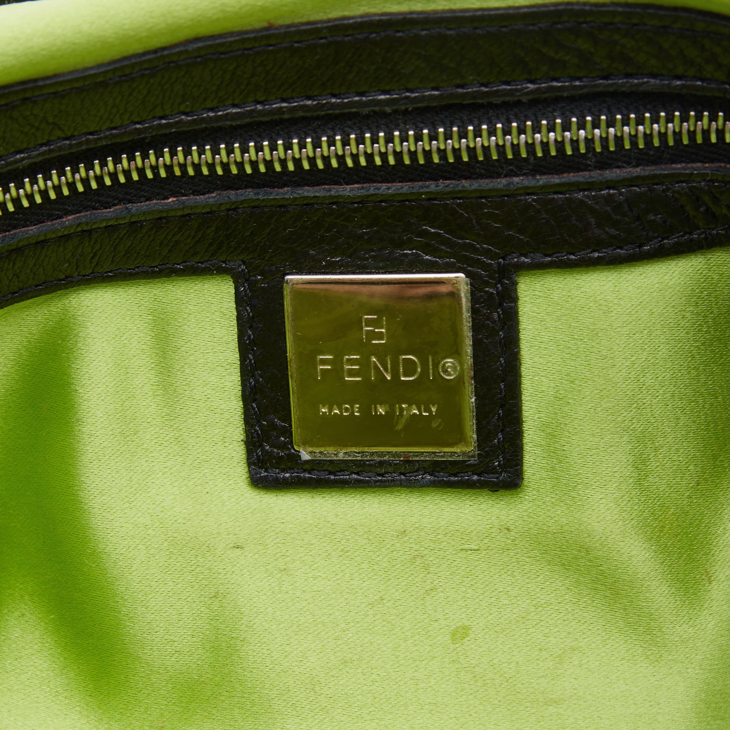 Fendi Black Beaded Embellished Baguette Bag 3